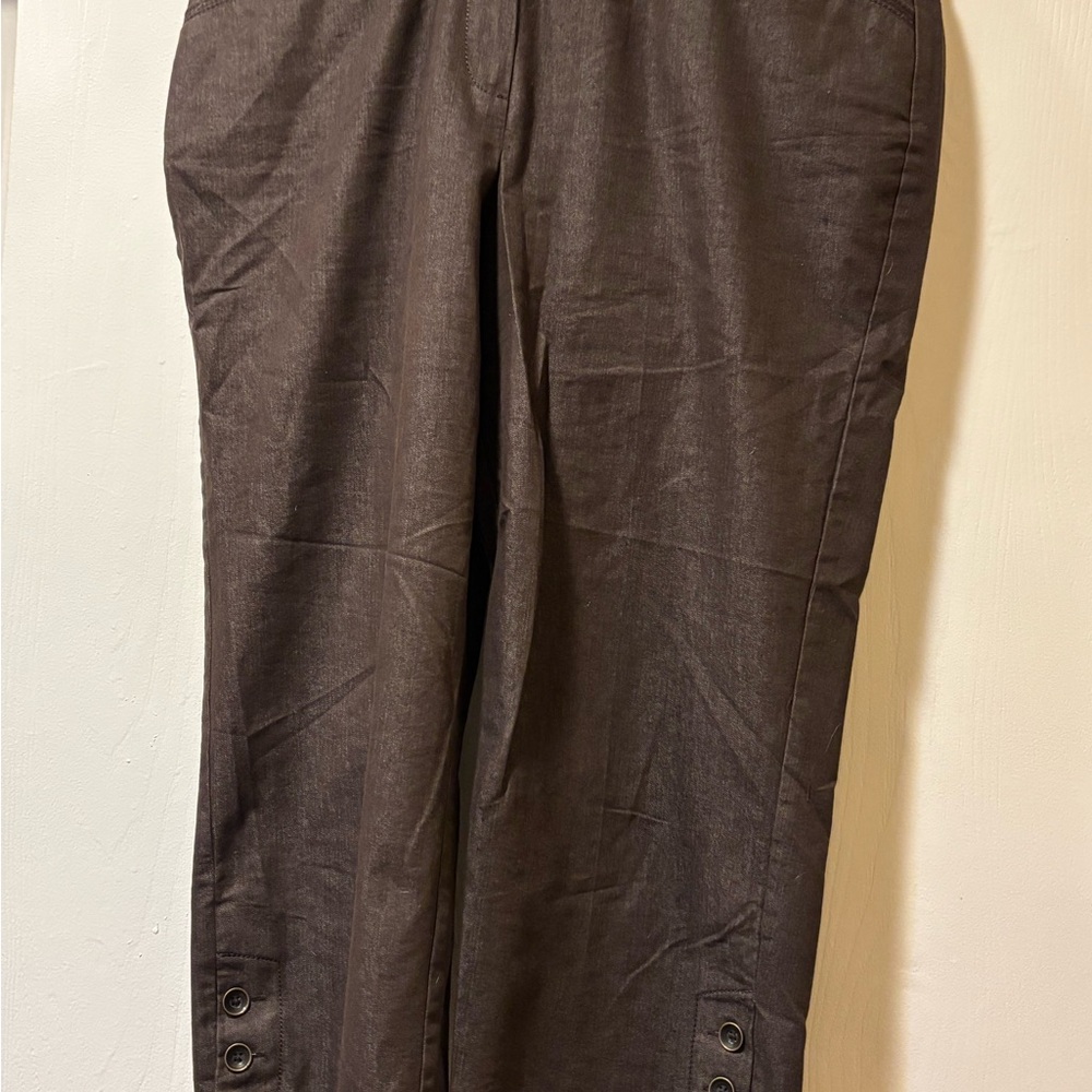 dressbarn Men's Dark Brown Straight-Leg Pants